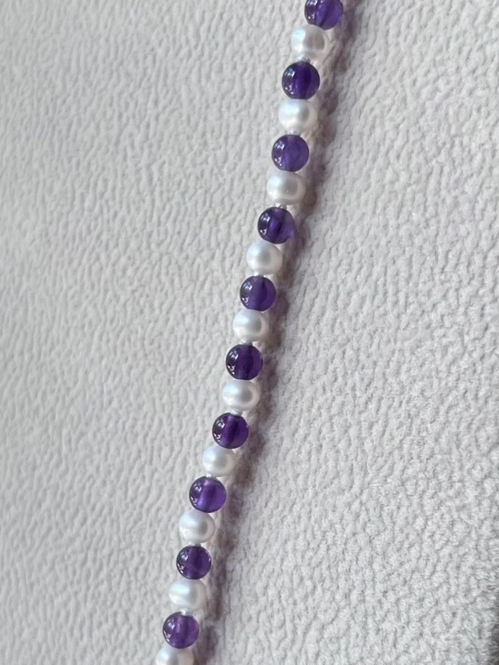 N060 | Genuine Amethyst & Freshwater Pearl Choker
